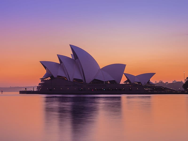 Paysage du bush australien au lever du soleil
