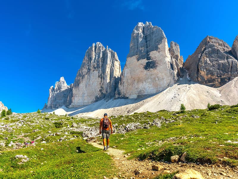 Trois Cimes de Lavaredo au coucher du soleil